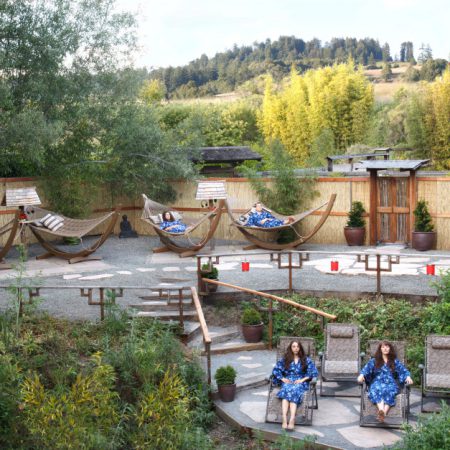 Swinging Cloud Chairs at Osmosis Spa