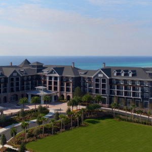 An aerial shot of Henderson Beach Resort & Spa