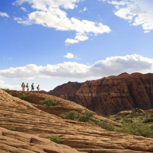 Hikers on the rocks at Red Mountain Resort