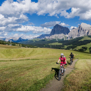 Bikers on a path near ADLER Spa Resort DOLOMITI